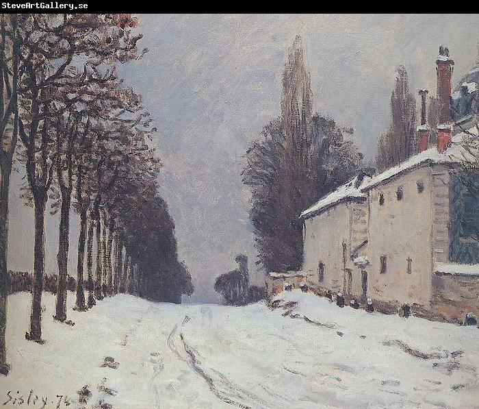 Alfred Sisley Snow on the Road Louveciennes,